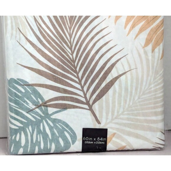 Tropical Fiesta Palms Tablecloth 60 x 84-in Vinyl Kitchen Table Chloride-Free - Picture 4 of 7